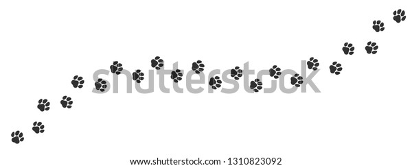 Paw Print Trail On White Background Stock Vector (Royalty Free ...