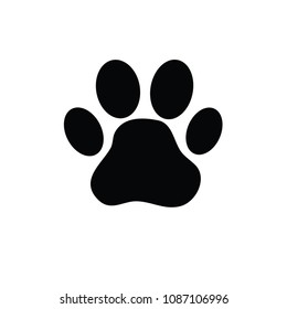 Paw print vector black illustration