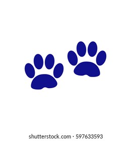 paw print vector. Blue icon