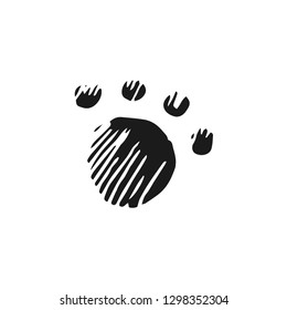 paw print vector doodle sketch isolated on white background