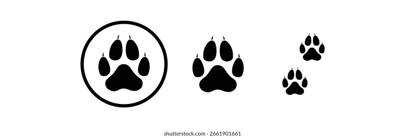paw print vector graphic simple dog or cat paw illustration pet footprint icon