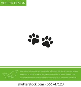 Paw Print Vector Icon.