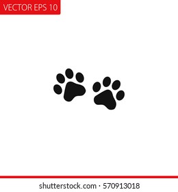 Paw Print Vector Icon.