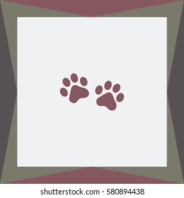 Paw Print Vector Icon.