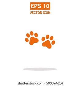 Paw Print Vector Icon.