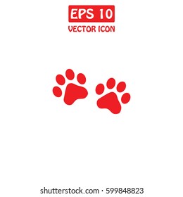 Paw Print Vector Icon.