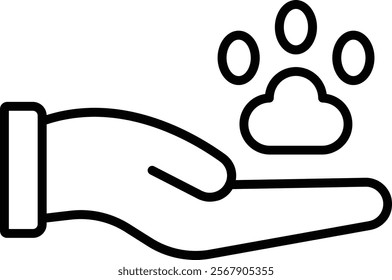 Paw Print vector icon. Can be used for printing, mobile and web applications.