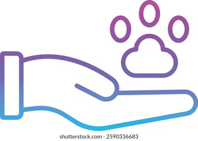 Paw Print vector icon. Can be used for printing, mobile and web applications.