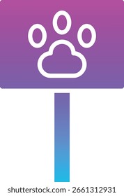 Icono de Vector de impresión de pata. Se puede utilizar para aplicaciones de impresión, móviles y de Web.