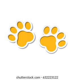 Paw print vector icon. Dog or cat pawprint illustration. Animal silhouette.