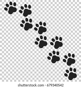 Paw Print Vector Icon. Dog Or Cat Pawprint Illustration. Animal Silhouette.