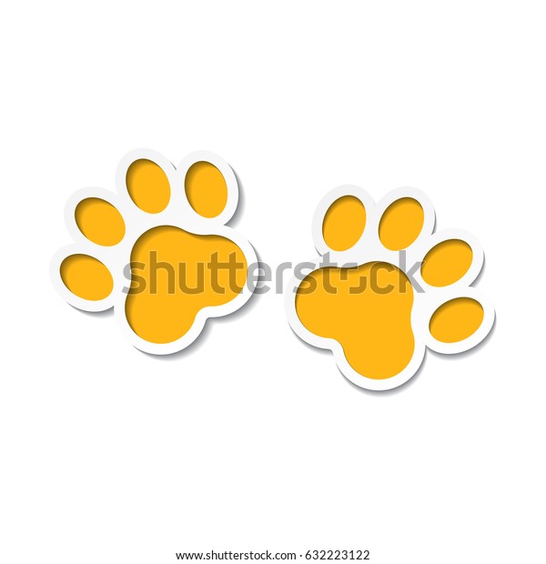 Paw印刷のベクター画像アイコン 犬か猫のポープリントイラスト 動物のシルエット のベクター画像素材 ロイヤリティフリー 632223122