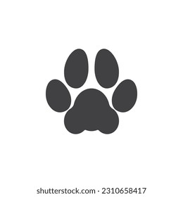 Paw print vector icon. filled flat sign for mobile concept and web design. Pet footprint glyph icon. Symbol, logo illustration. Vector graphics