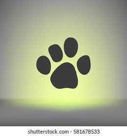 Paw print vector icon illustration