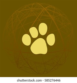 Paw print vector icon illustration
