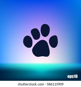 Paw print vector icon illustration