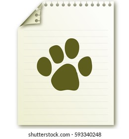 Paw print vector icon illustration