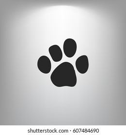 Paw print vector icon illustration