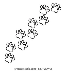 Paw print vector icon in line style. Dog or cat pawprint illustration. Animal silhouette.