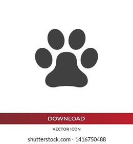 Paw print vector icon in modern design style for web site and mobile app