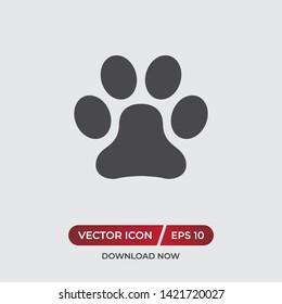 Paw print vector icon in modern design style for web site and mobile app
