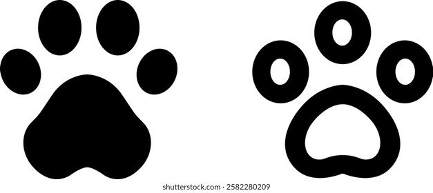 Paw Print Vector Icon Set – Cute and Playful Animal Tracks Designs