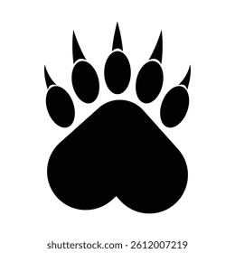 Paw print vector icon. Paw icon silhouette symbol website design. Animal footprint symbol. Simple dog, cat, bear and tiger paw print icon isolated on white background. Vector illustration.