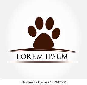 Paw print. Vector illustration.