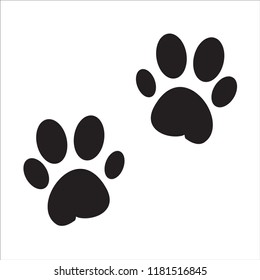 Paw print vector isolated on white background