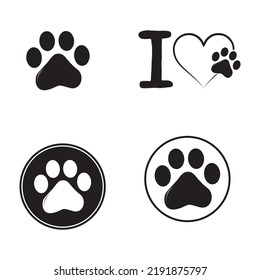 Paw print vector logo icon set
