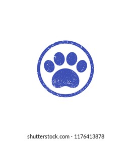 paw print, vector logo with texture