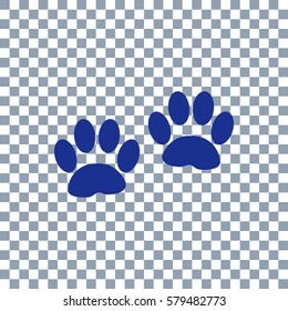 Paw print vector on transparent background