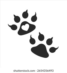 paw print vector on white background
