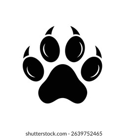 Paw Print Vector Sketch Icon Isolated on Background – Hand-Drawn Animal Footprint Symbol