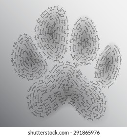 paw print vector. Word cloud. 