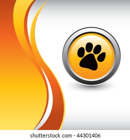 paw print vertical orange wave background