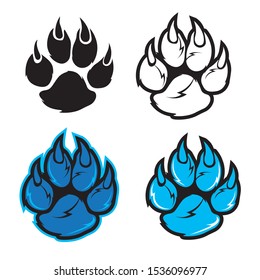 Paw print of wild cat for logo, sticker or badge team