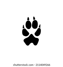 Impresión de trazo. Pista de lobos. Logotipo. Ilustración vectorial.