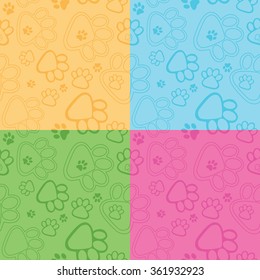 Paw Prints Background 4 color