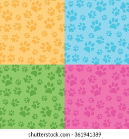 Paw Prints Background 4 color