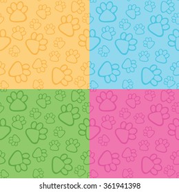 Paw Prints Background 4 color