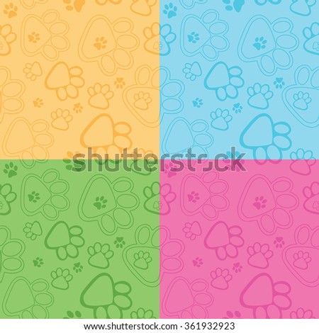 Paw Prints Background 4 color