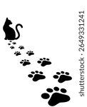 Paw Prints Background. Cute pets and Dogs pets paw print isolated on white background.