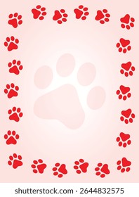 Paw Prints Background. Cute pets and Dogs pets paw print isolated on white background.