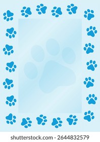 Paw Prints Background. Cute pets and Dogs pets paw print isolated on white background.
