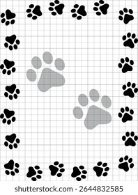 Paw Prints Background. Cute pets and Dogs pets paw print isolated on white background.
