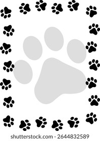 Paw Prints Background. Cute pets and Dogs pets paw print isolated on white background.