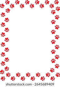 Paw Prints Background. Cute pets and Dogs pets paw print isolated on white background.
