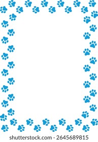 Paw Prints Background. Cute pets and Dogs pets paw print isolated on white background.
