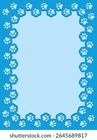 Paw Prints Background. Cute pets and Dogs pets paw print isolated on white background.